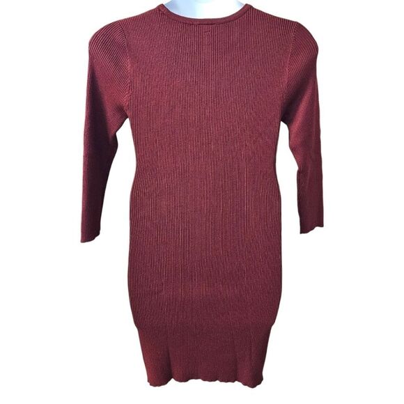 DEREK HEART PLUS SIZE Maroon Ribbed LongSleeve Sweater dress Size 2X - Picture 10 of 15